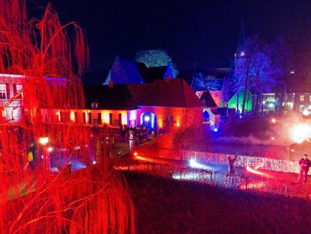 Kasteelstad verlicht